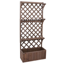 Hochbeet MCW-P69, Pflanz-/Blumenkasten Pflanzkübel Rankgitter Spalier Ablagefläche Holz MVG 177x77x33cm