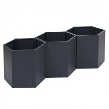 3er-Set Hochbeet MCW-P64, Metallhochbeet Gemüse-/Pflanzbeet Blumenkasten Pflanzkübel Stahl 77x264x100cm