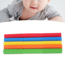 5 Stück Silikon-Baby-Teether Röhrchen 5 Farben Zum Kauen Für Säuglinge & Kleinkinder