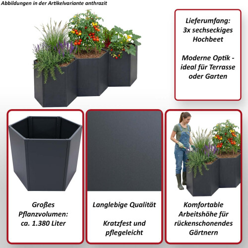 Jardinière sur pied MCW-P64 (lot de 3) 2