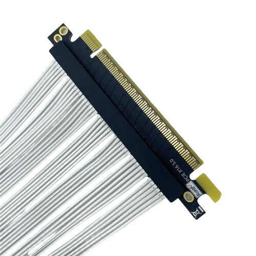 PCIe 5.0 X16 GPU  Card Extension Cable PCI-E 5.0 Gen5 64GB/S Silver-Plated Cable 90Right Angle Riser Cable 15cm 1