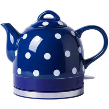 Electric Ceramic Cordless Kettle 1.0L Retro Gooseneck Fast Boiling with Boil Dry Protection Blue