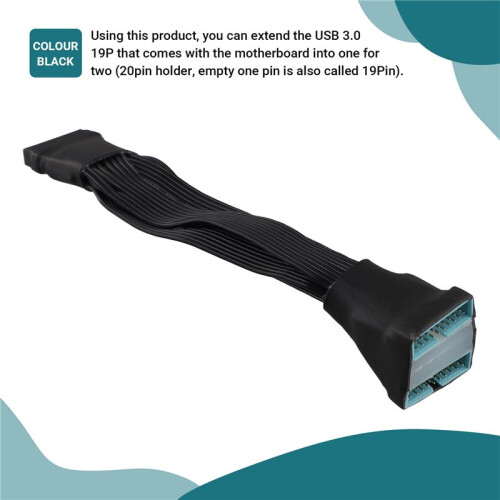 Moderkort USB 3.0 Header Splitter Förlängningskabel USB 3.0 19Pin 20Pin 1 Till 2 Intern Förlängningsheader Adapterkabel 2