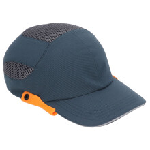 Bump-Hut Baseball-Kunststoffhelm mit Schirm Blau/Orange, verstellbar, atmungsaktiv 030