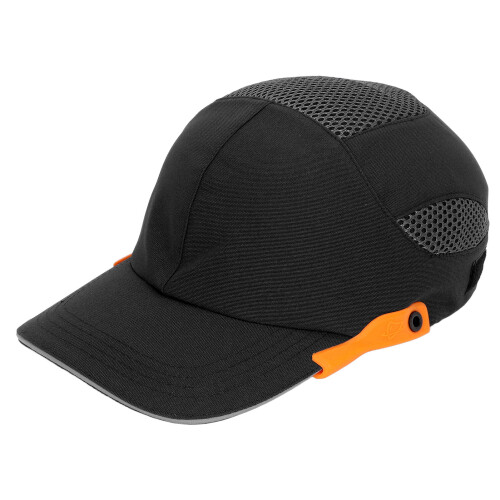 Bump Hat 030 Einheitsgröße Schwarz mit orangefarbener Kante Spitzkappe 1