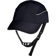 Lightweight Safety Bump Cap Baseball Style Protective Hat Comfortable Head Guard Short Brim Black