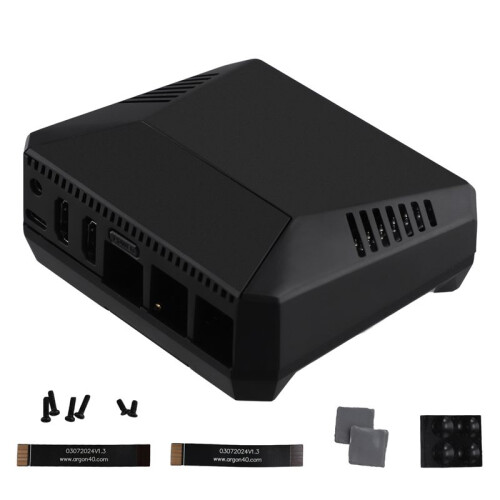 Custodia Argon ONE V3 M.2 per Raspberry Pi 5 Custodia In Lega di Alluminio Nera