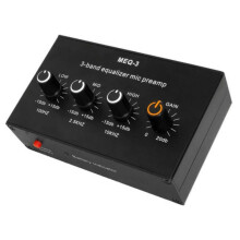MEQ-3 3-Segment Equalizer Tone Diskant Mid Bass Justera Datorspel Headset Öronförstärkare Ljudsignalförförstärkare