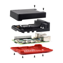 Für Raspberry Pi 5 Argon NEO 5 Aluminiumgehäuse mit PWN-Lüfter, Passive Kühlrippen, Abluftöffnung für RPI 5-Gehäuseschale