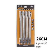 Campingmoon Robuste Zeltheringe Aus Stahl mit Haken und Loch für Outdoor-Rucksacktouren, Campingzelt, Überdachung R26-8