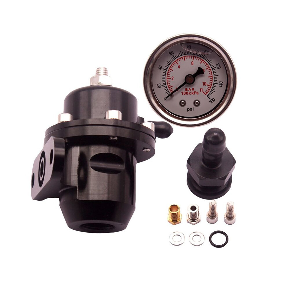 Racing Adjustable Fpr+Fuel Pressure Regulator Gauge Auto Parts For B Series B16 B18 B17 B20 Si Ls Gsr D16 Black 6032740282938