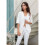 Cardigan con Scollo A V e Trafori, Bianco XL 5