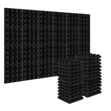 24 StüCk 25 X 25 X 5 Cm Studio-Akustik-Schallschutzschaum-Pyramiden-GeräUschdäMmungs-Schallabsorptions-Behandlungsplatten Schwarz