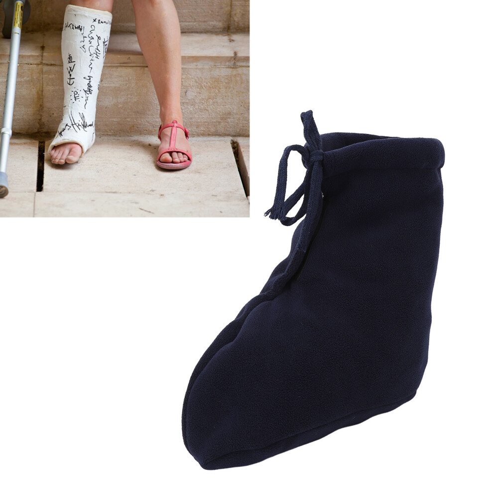 Dark/Blue Xl Plush Adjustable Foot Warmer For Cast Sock Toe Cover