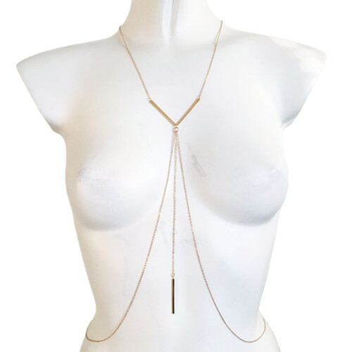 Women Body Chain Bikini Accessory With Adjustable Feature-gold