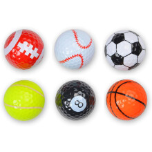 Soccer Ball Golf Balls, 6PCS Colored Vibrant Design Regulation Size Foosball for Golf Accessory Collection