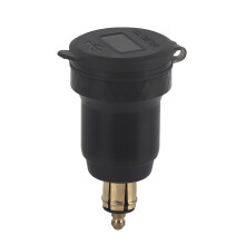 Napájecí adaptér pro motocykl, černý, DIN zástrčka Hella pro duální rychlé nabíjení, nabíječka 3.0 USB s LED voltmetrem, zvýšená
