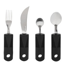 Veselă adaptivă pentru ajutor în cazul artritei, tacâmuri ponderate cu mâner antiderapant, prindere ergonomică pentru experiențe confortabile