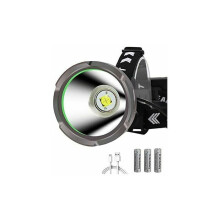 Linterna frontal con zoom para actividades al aire libre, luz LED recargable con ángulo ajustable y sensor de movimiento, ideal para senderismo,