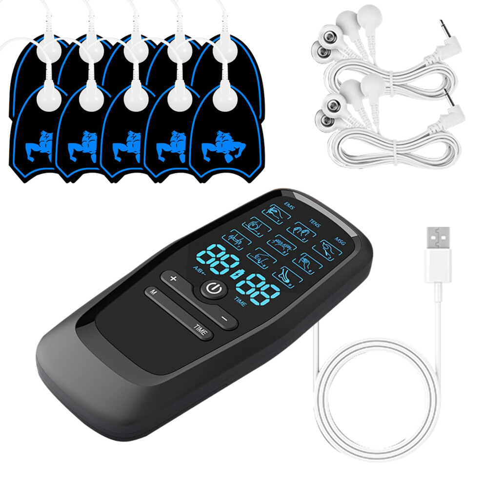 Electric Neck Massager with Heat Therapy, Deep Tissue Pain Relief, 9 Modes 30 Intensities, 10 Pads