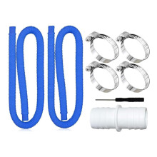 Pool Filter Hose with Leak Proof Design, Reinforced Fasteners, Flow for Spa and Filter Systems Blue