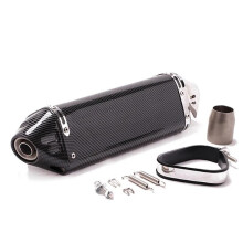 Exhaust Replacement 420mm Universal Motorcycle Carbon Fiber Moto Pipe 51mm Silencer (Color: TypeA)