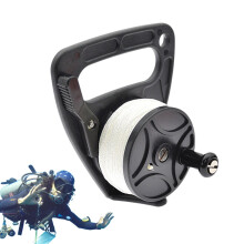 Diving, Scuba Diving Reel Visibility HeavyDuty 150ft Retractable Cord Finger Reel For Cave And Wreck Diving Black