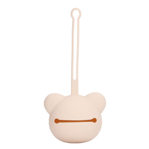 Tragbare Silikon Schnullertasche Bärform - Milk Tea Farbe 1