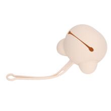 Tragbare Silikon Schnullertasche Bärform - Milk Tea Farbe
