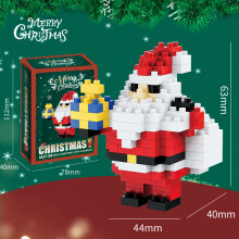 (M128) Blocs de construction de Noël avec Père Noël, bonhomme de neige, renne, train |Cadeaux de vacances, matériau ABS