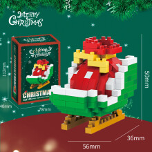 (M05) Blocs de construction de Noël avec Père Noël, bonhomme de neige, renne, train |Cadeaux de vacances, matériau ABS