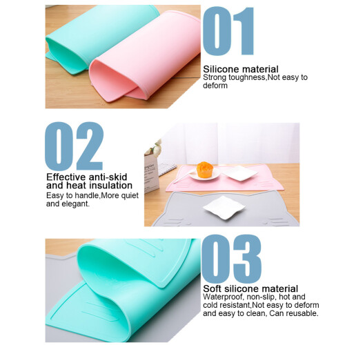 Baby-Tischset aus Silikon mit Saugnapf,