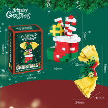 (M00) Blocs de construction de Noël avec Père Noël, bonhomme de neige, renne, train |Cadeaux de vacances, matériau ABS