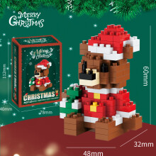 (M25) Blocs de construction de Noël avec Père Noël, bonhomme de neige, renne, train |Cadeaux de vacances, matériau ABS