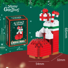 (M129) Blocs de construction de Noël avec Père Noël, bonhomme de neige, renne, train |Cadeaux de vacances, matériau ABS