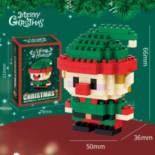 (M04) Blocs de construction de Noël avec Père Noël, bonhomme de neige, renne, train |Cadeaux de vacances, matériau ABS