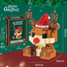 (M01) Blocs de construction de Noël avec Père Noël, bonhomme de neige, renne, train |Cadeaux de vacances, matériau ABS