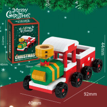 (M02) Blocs de construction de Noël avec Père Noël, bonhomme de neige, renne, train |Cadeaux de vacances, matériau ABS