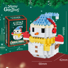 (M03) Blocs de construction de Noël avec Père Noël, bonhomme de neige, renne, train |Cadeaux de vacances, matériau ABS