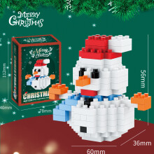 (M26) Blocs de construction de Noël avec Père Noël, bonhomme de neige, renne, train |Cadeaux de vacances, matériau ABS
