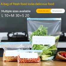 (Large 10 M 30 Small 20) Sacs de rangement à fermeture éclair, 60 pièces, trois tailles, sacs de scellage de qualité alimentaire pour Fruits,