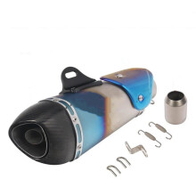 Universal Motorcycle Exhaust Replacement Pipe Modified Carbon Muffler for GSXS750 NC700 CBR250R R3 R6 Z900 Exhaust Pipe Silencer (Color: A)