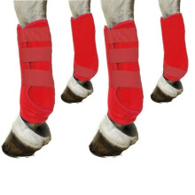 Fly Boots For Horses Set Of 4 Durable Lightweight Horse Leg Wraps Red Size M Protection And Collision Prevention