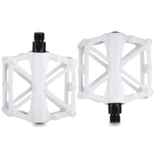 Bike Pegs 2 Pair: Mountain Bike Flat Pedals, 9/16' Universal NonSlip with Replaceable Pins, for MTB Folding Bikes White