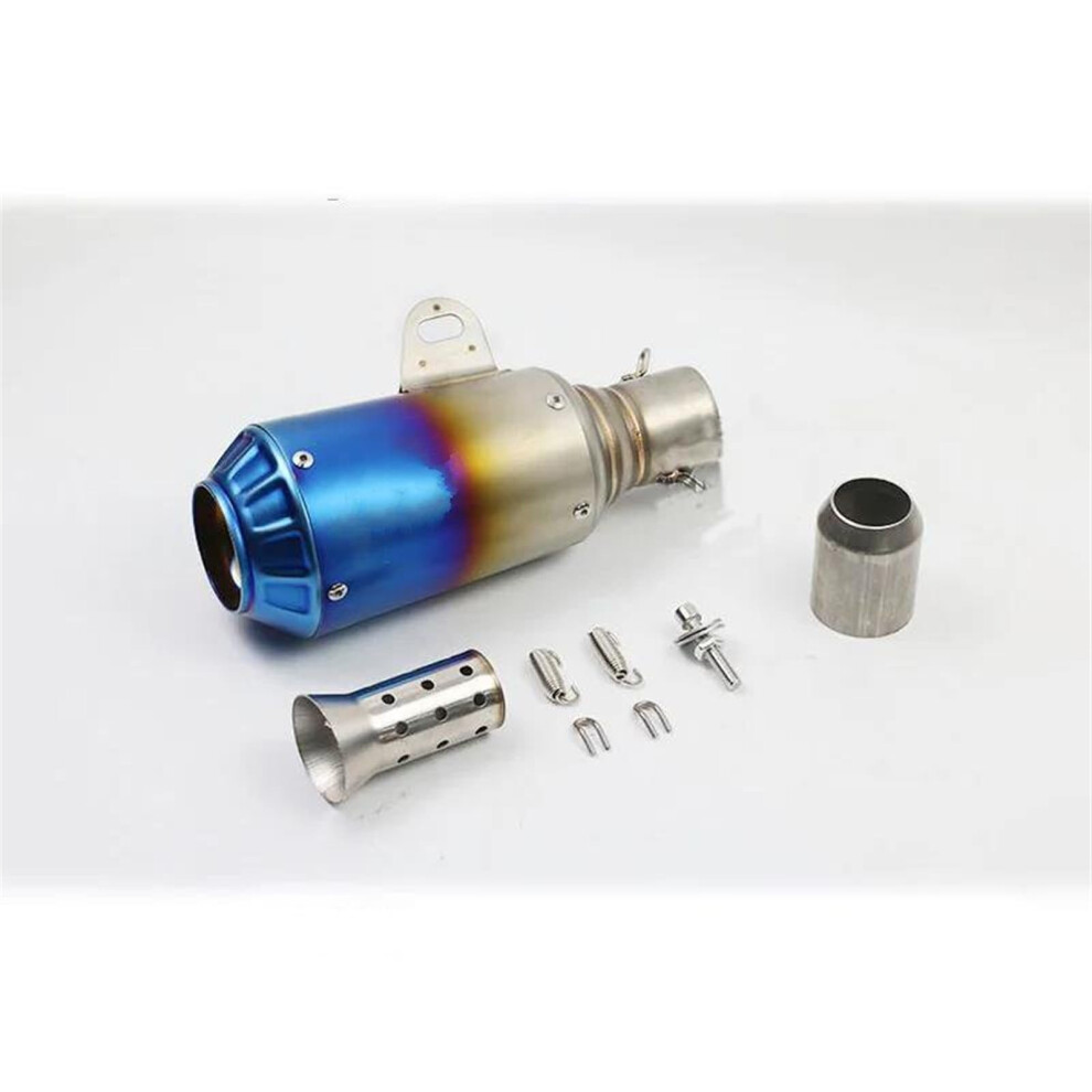 Tuning Exhaust 51Mm Universal Motorcycle Muffler With Db Killer (Blue) Blue 9347817011975