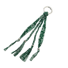 Artisanal Plaited Keychain Colorful Rope Sequined Shoe-Green