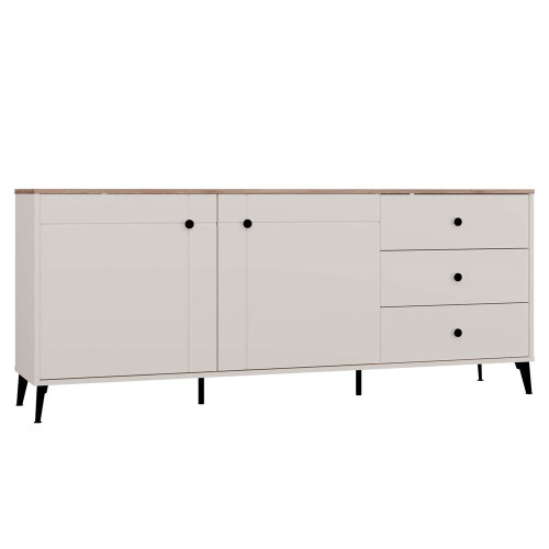 Kommode POINT 2D3S Kaschmir Beige Eiche Castello Schrank 3 Schubladen 2 Türen Wohnzimmer