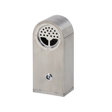 Outdoor Cigarette Ashtray Stainless Steel Wall Mounted Smoking Station with Locking Cap
