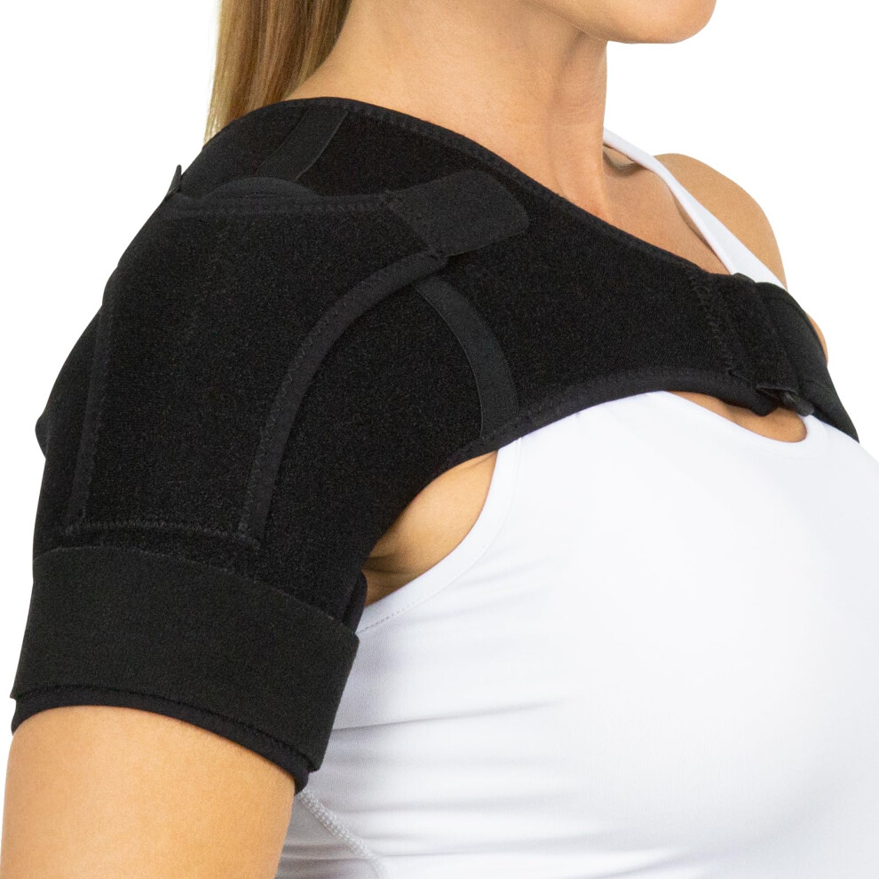 Black Shoulder Stability Brace Injury Recovery Support For Rotator Cuff, Arthritis (, Small)