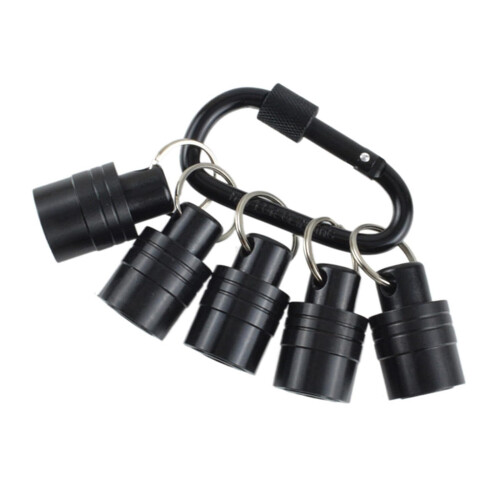 Bit Holder Keychain Set  Portable Shank Clip For Impact Driver Bits, Drill Bit Extension, Nut Driver, 5 Pieces